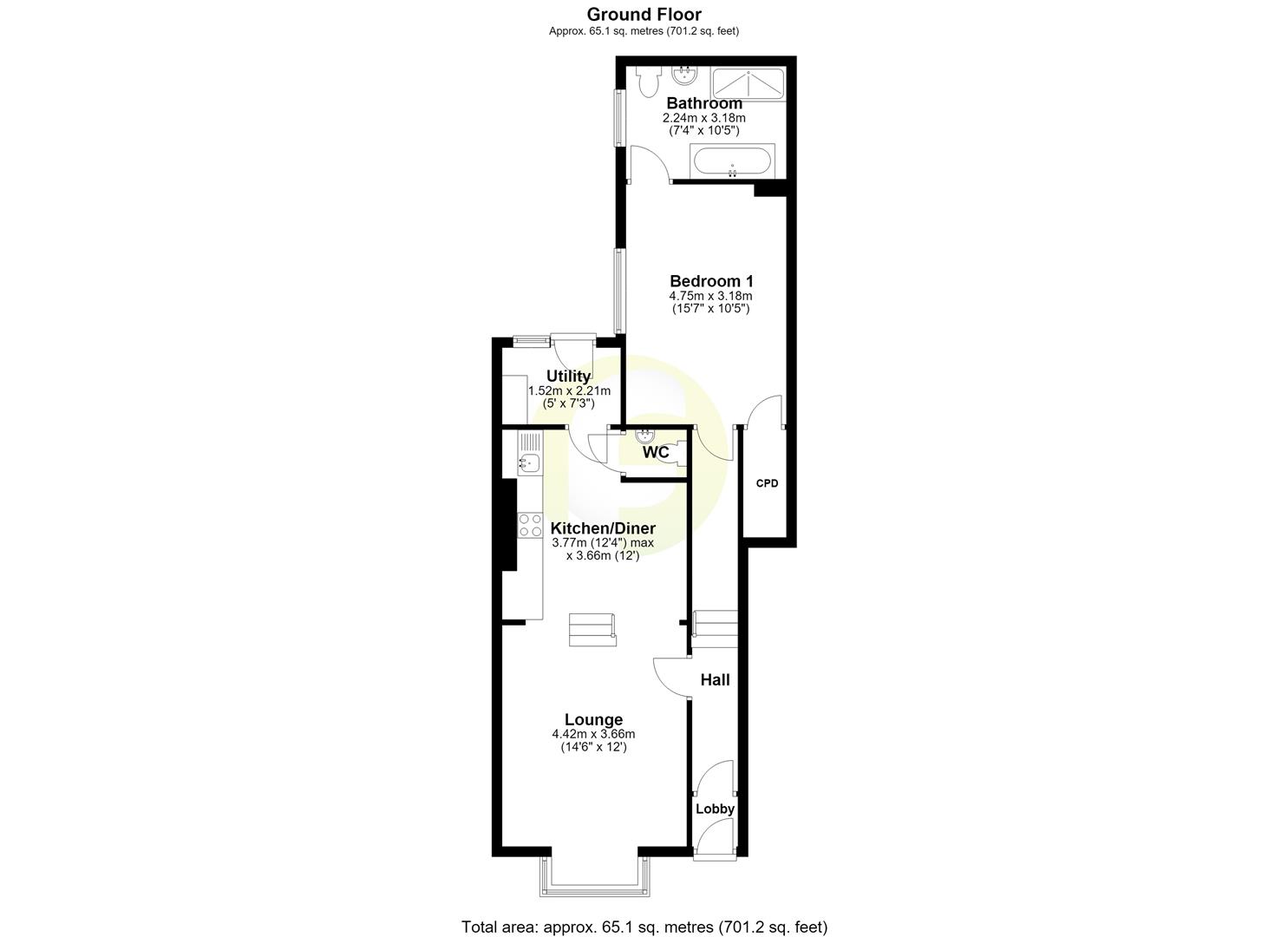 Floorplan.Whitley Road, Whitley Bay